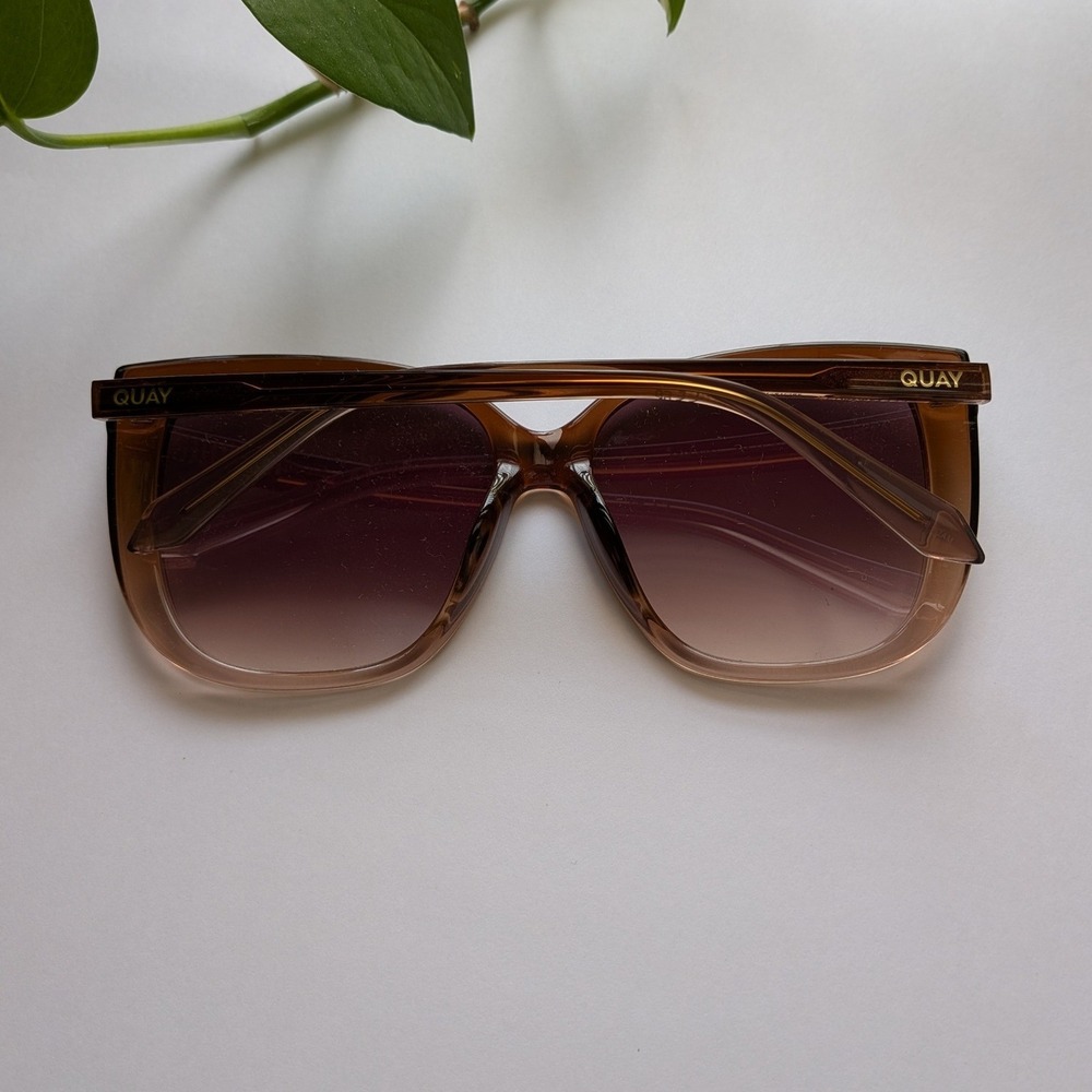 Quay Ever After Sunglasses OS Boho Y2K Maximalist Brown Gradient Lens Chic Vibe - Picture 3 of 6
